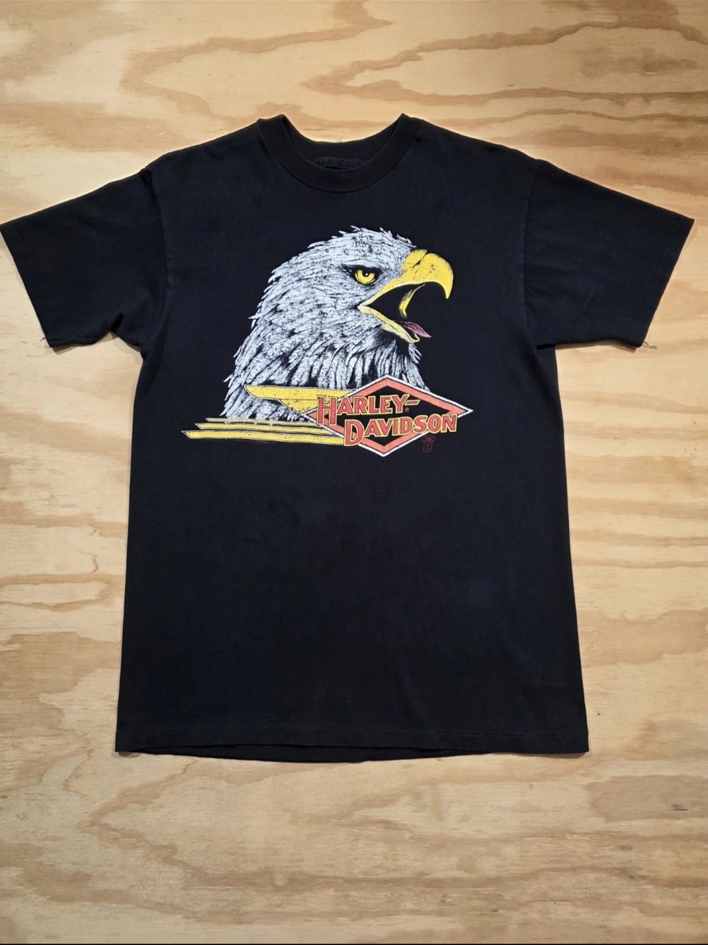 Vintage 80s Harley Davidson Motorcycle Biker Los Angeles T-Shirt Tee Eagle Lg